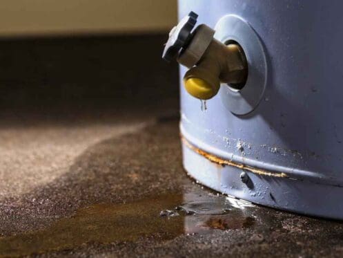 A leaking water heater that needs repair